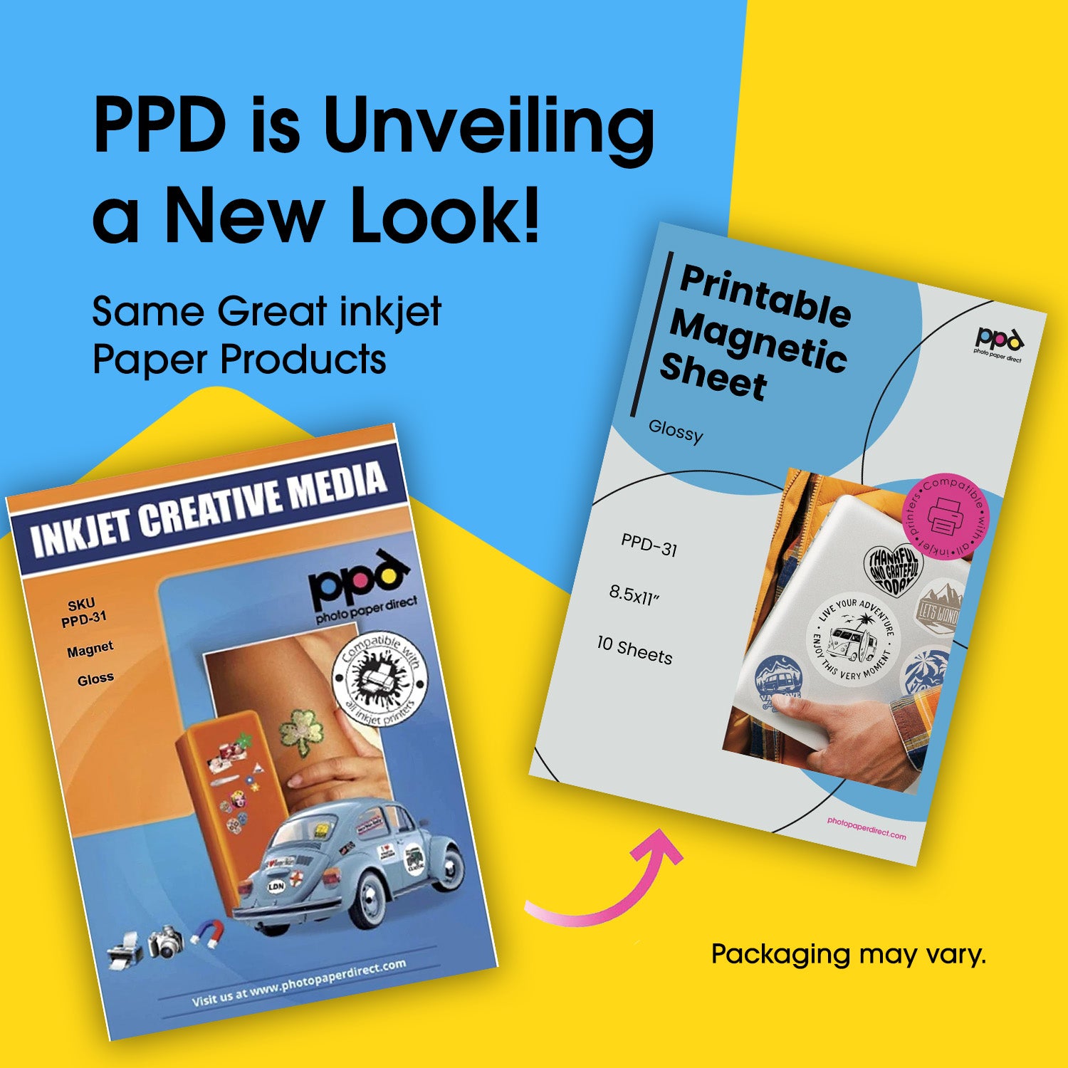 PPD Inkjet Photo Glossy Magnetic Paper A4 (8.27X11.69 similar to 8.5x11") 12mil x 10 Sheets PPD-31