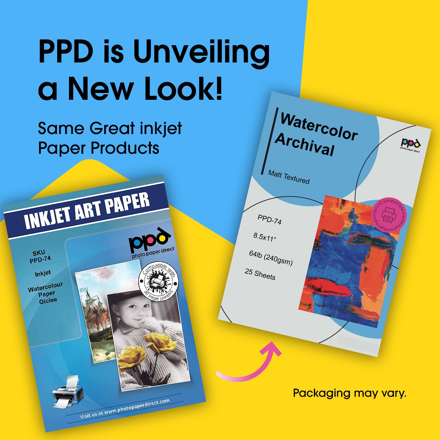 Inkjet Watercolor Matte Giclee Paper 60lb (240gsm) 8.5 x 11" PPD-74