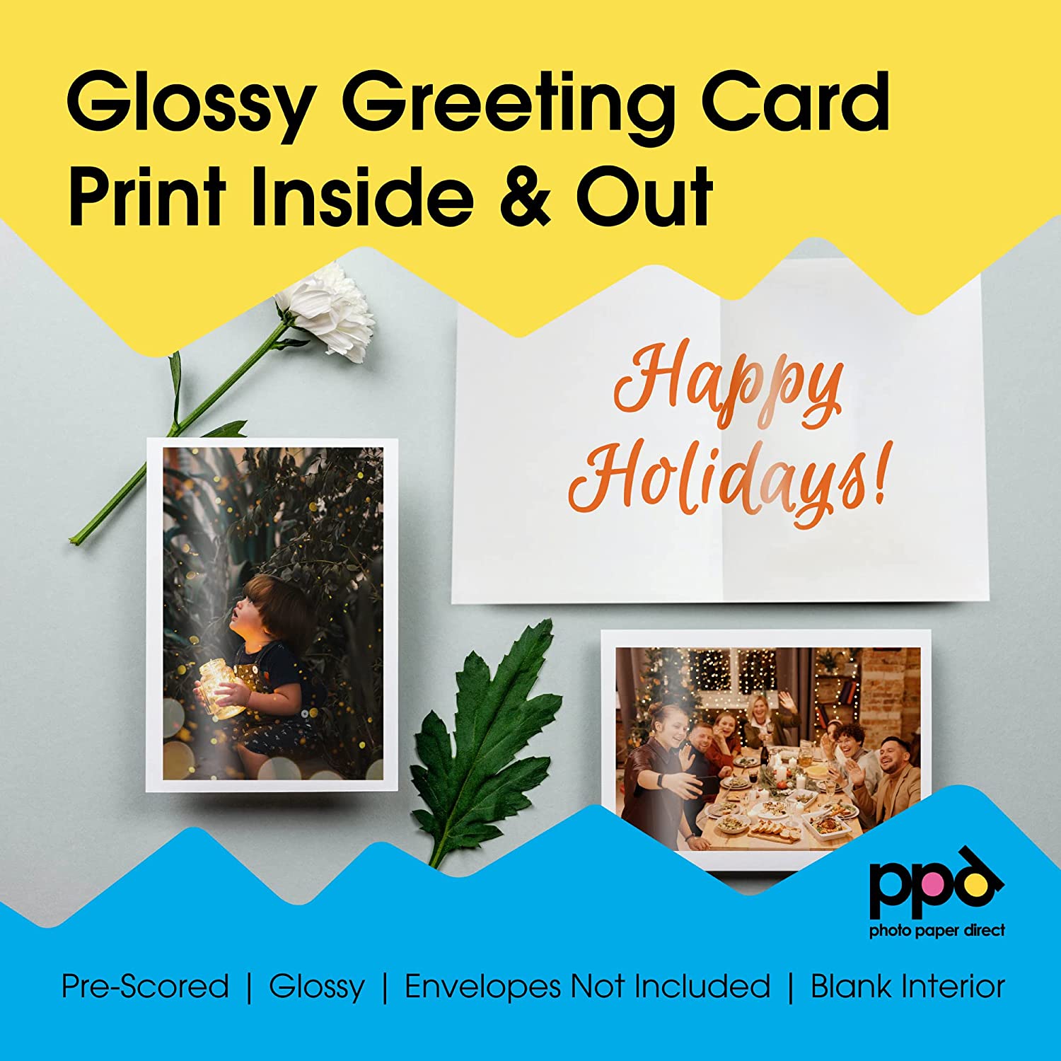 Inkjet Printable Greeting Cards Glossy 8.5 x 11" 64lb. 240gsm 10.9mil PPD-51