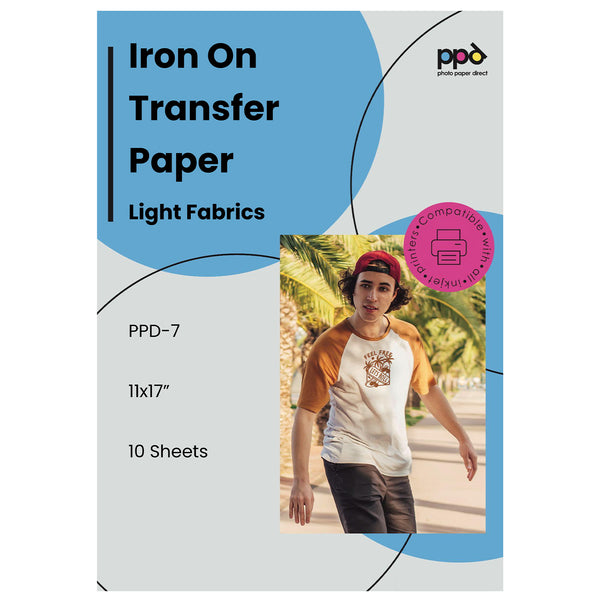 Inkjet Iron-On Light Transfer Paper 11 x 17" PPD-7