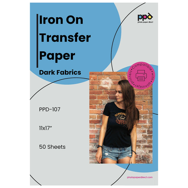 Inkjet Iron-On Dark Transfer Paper 11 x 17" PPD-107
