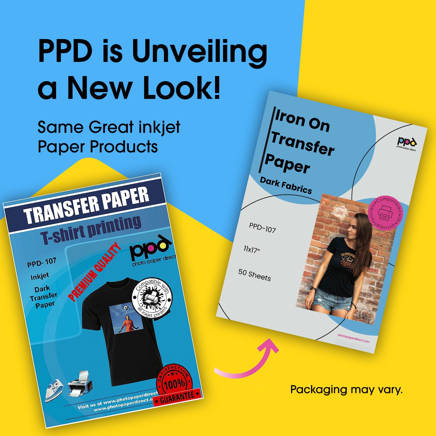 Inkjet Iron-On Dark Transfer Paper 11 x 17" PPD-107