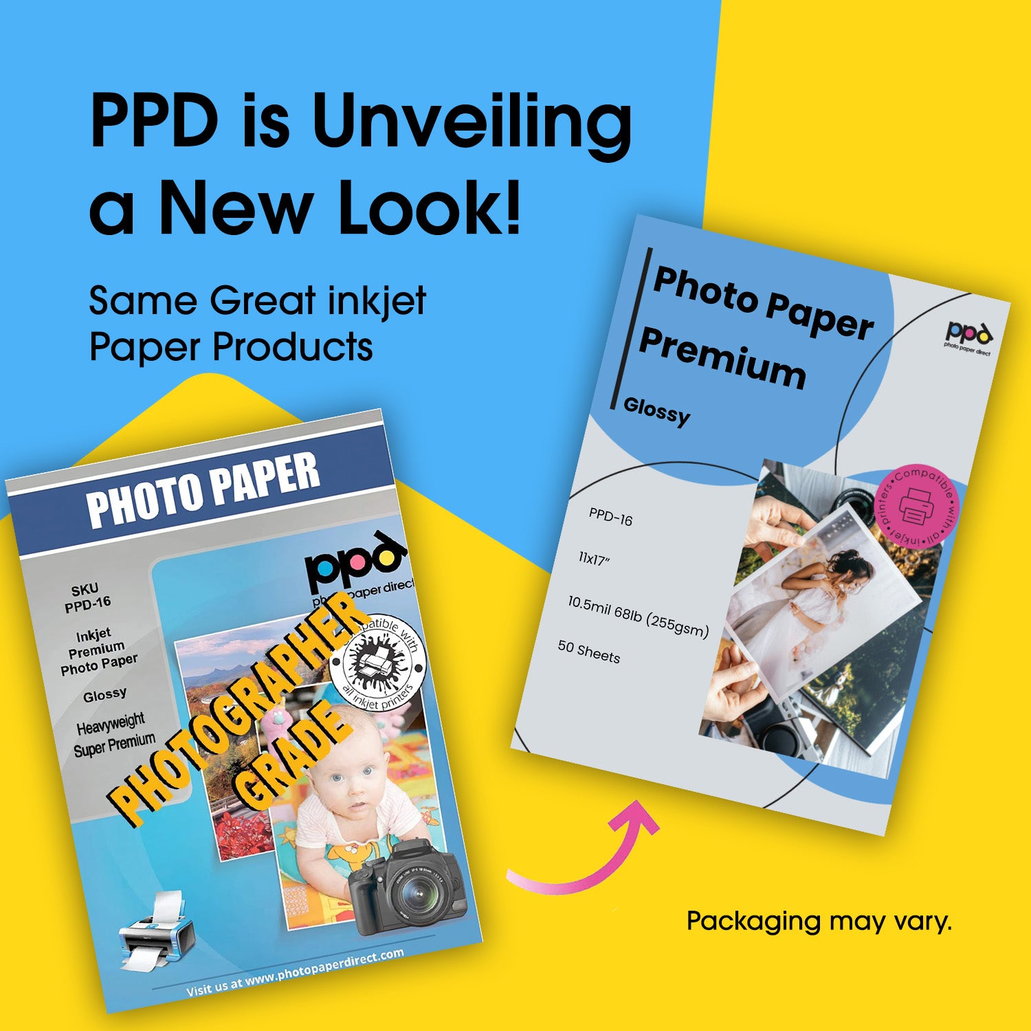 Inkjet Premium Photo Paper Glossy 68lbs. 255gsm 10.5mil 11 x 17'' PPD-16