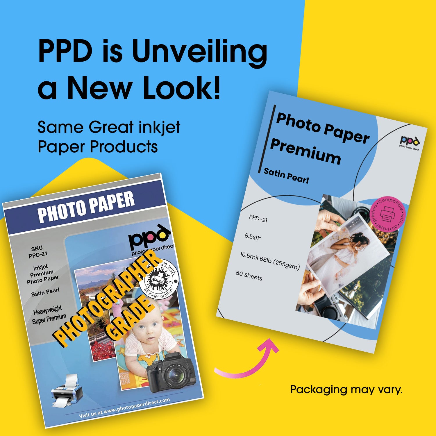 Inkjet Premium Photo Paper Satin 8.5 x 11" 68lb. 255gsm 10.5mil PPD-21
