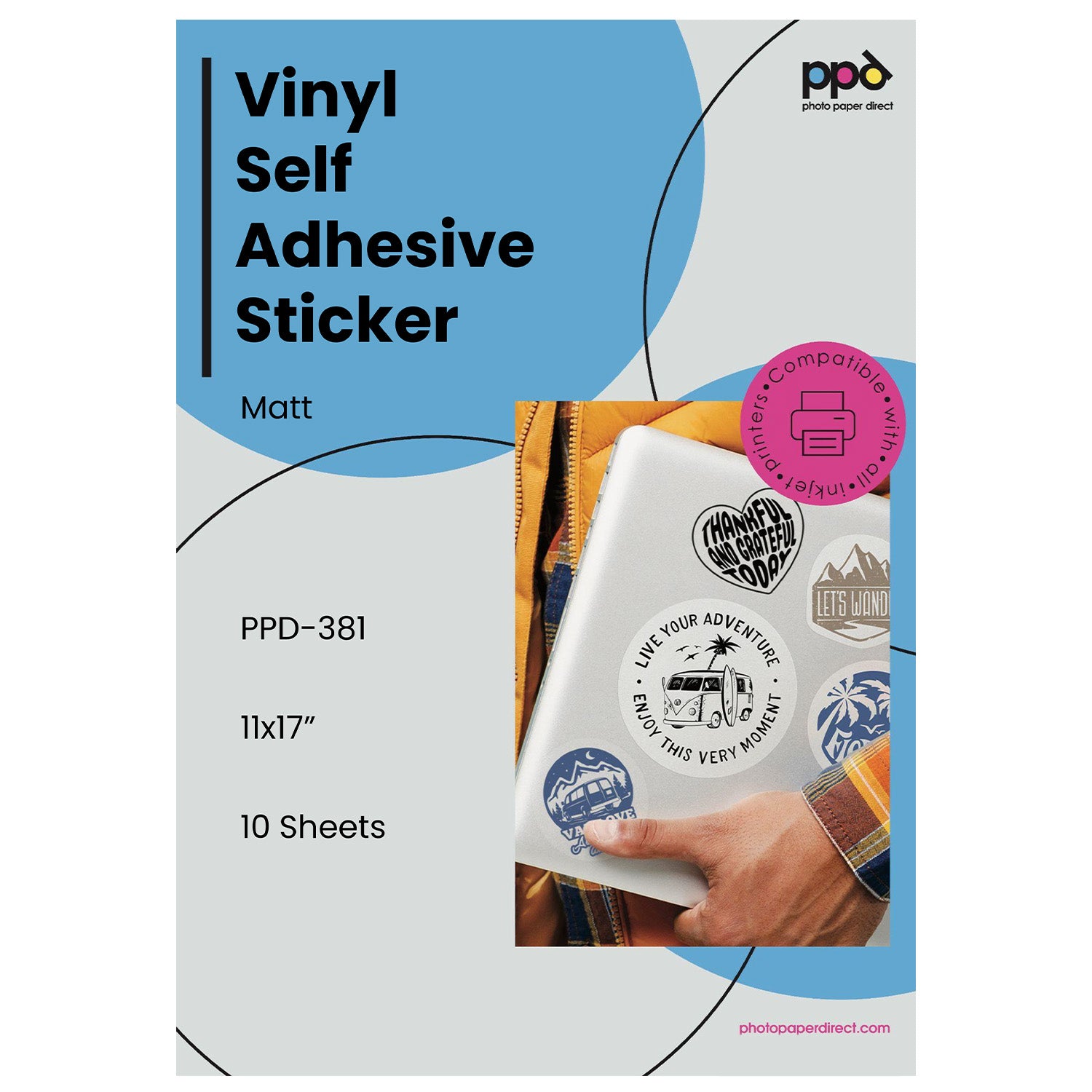 Inkjet Self Adhesive Sticker Matte 11 x 17” 4.7mil PPD-381