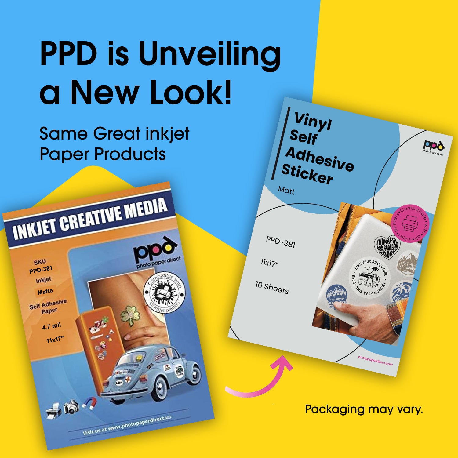 Inkjet Self Adhesive Sticker Matte 11 x 17” 4.7mil PPD-381