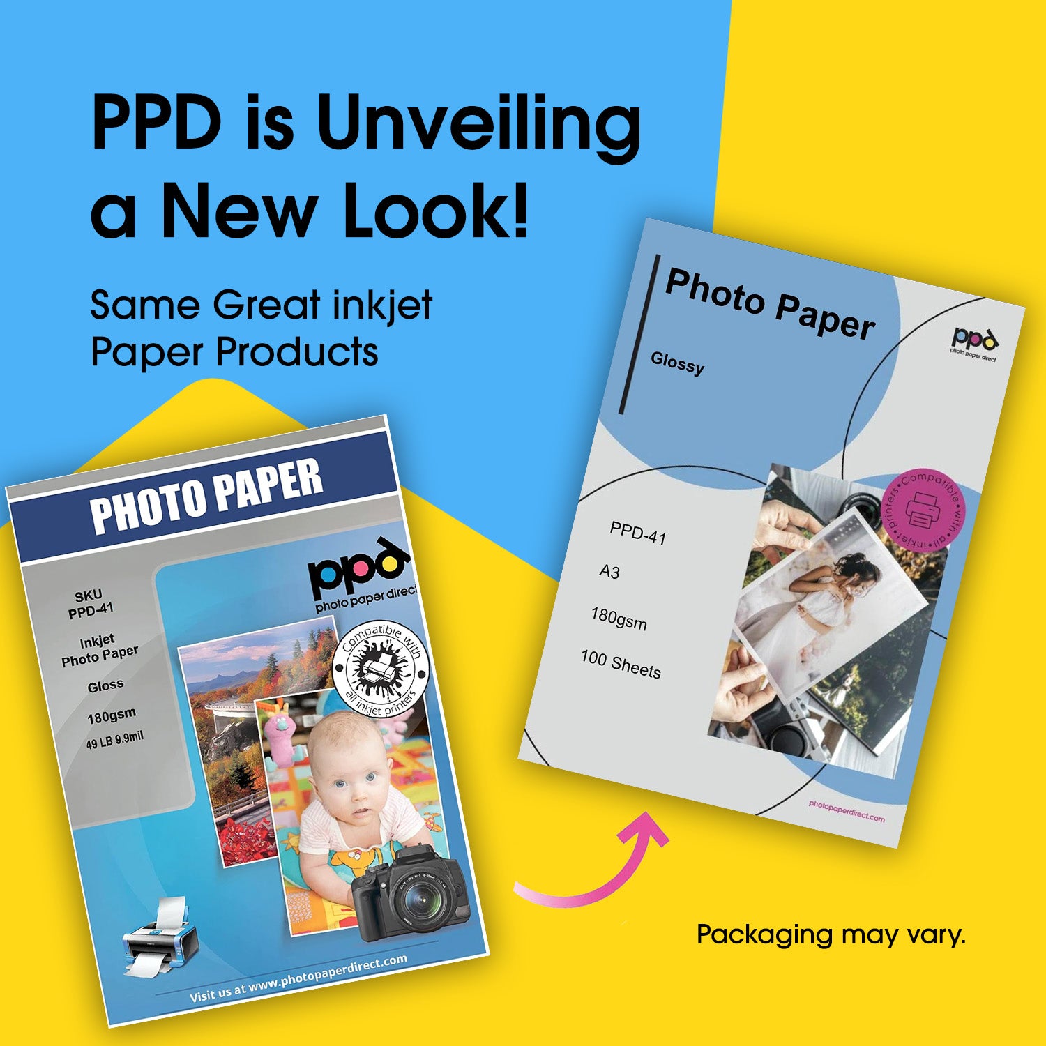 Inkjet Photo Paper Glossy 49lb. 180gsm 9.9mil 11 x 17" PPD-41