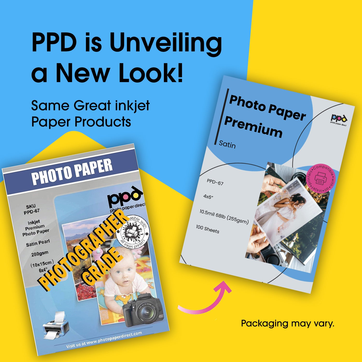 Inkjet Premium Photo Paper Satin 4 x 6" 68lb 255gsm 10.5mil PPD-67