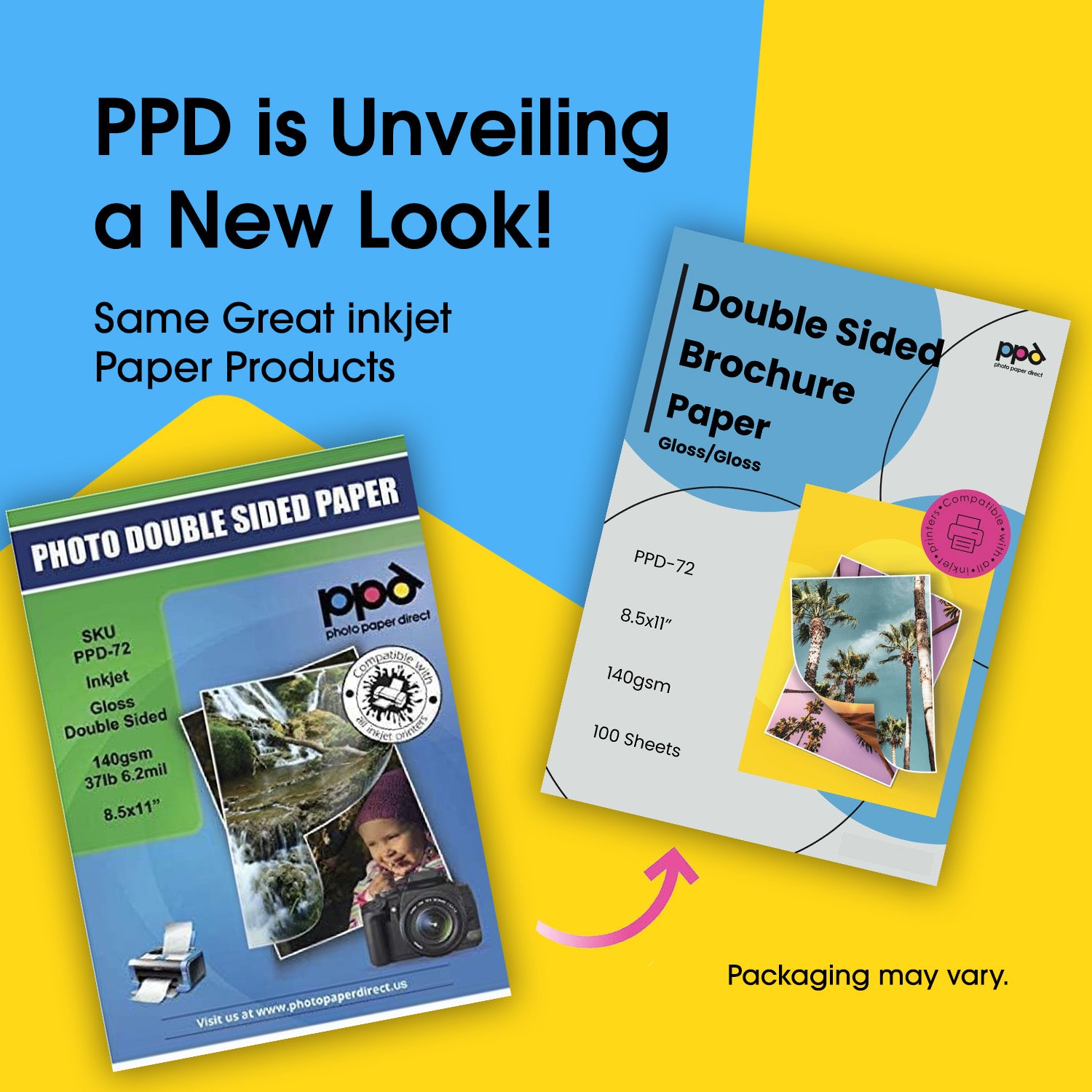Inkjet Photo Quality Glossy Double Sided Brochure Paper 8.5 x 11" PPD-72