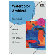 Inkjet Watercolor Matte Giclee Paper 60lb (240gsm) 8.5 x 11" PPD-74
