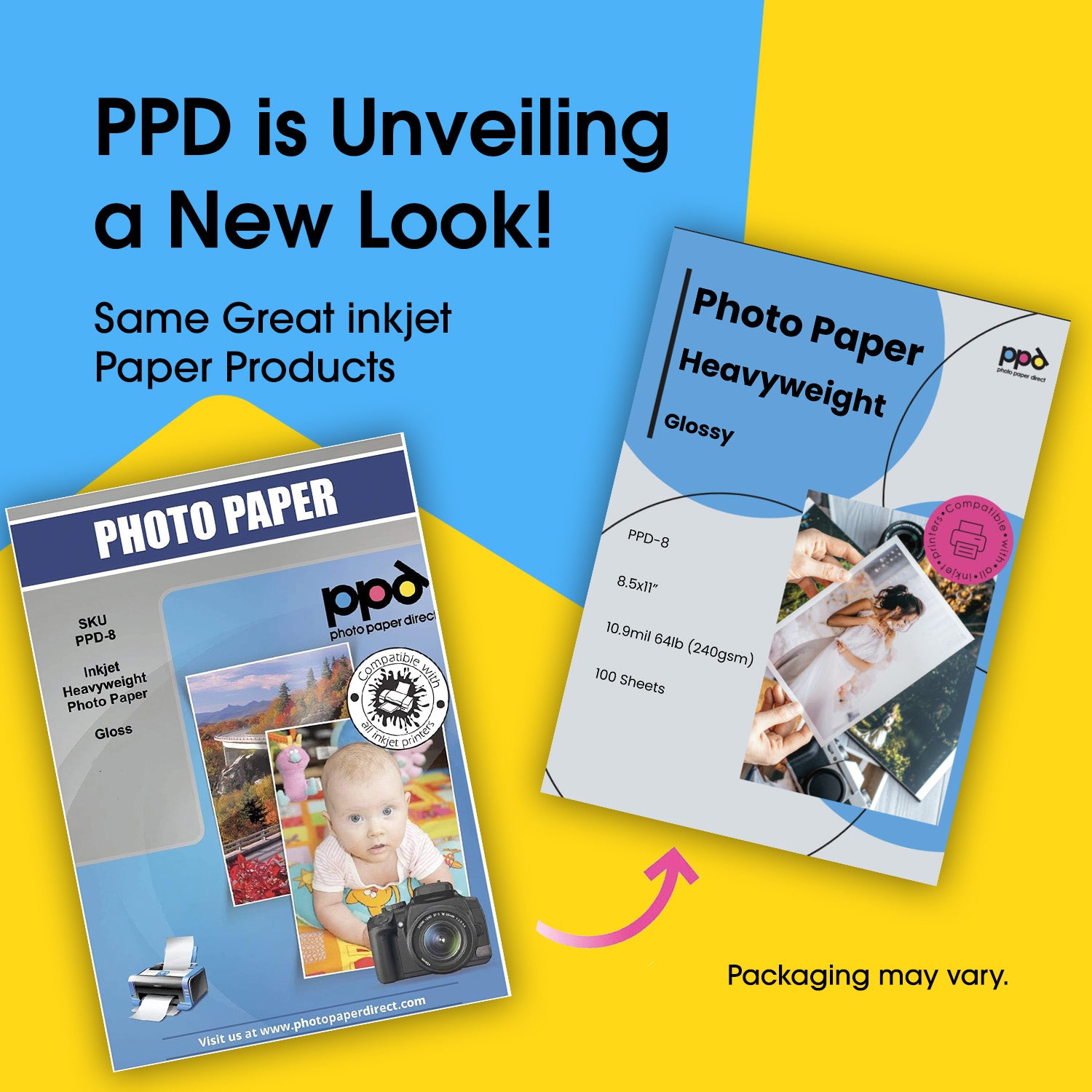 Inkjet Heavyweight Photo Paper Glossy 64lb. 240gsm 10.9mil 8.5 x 11" PPD-8