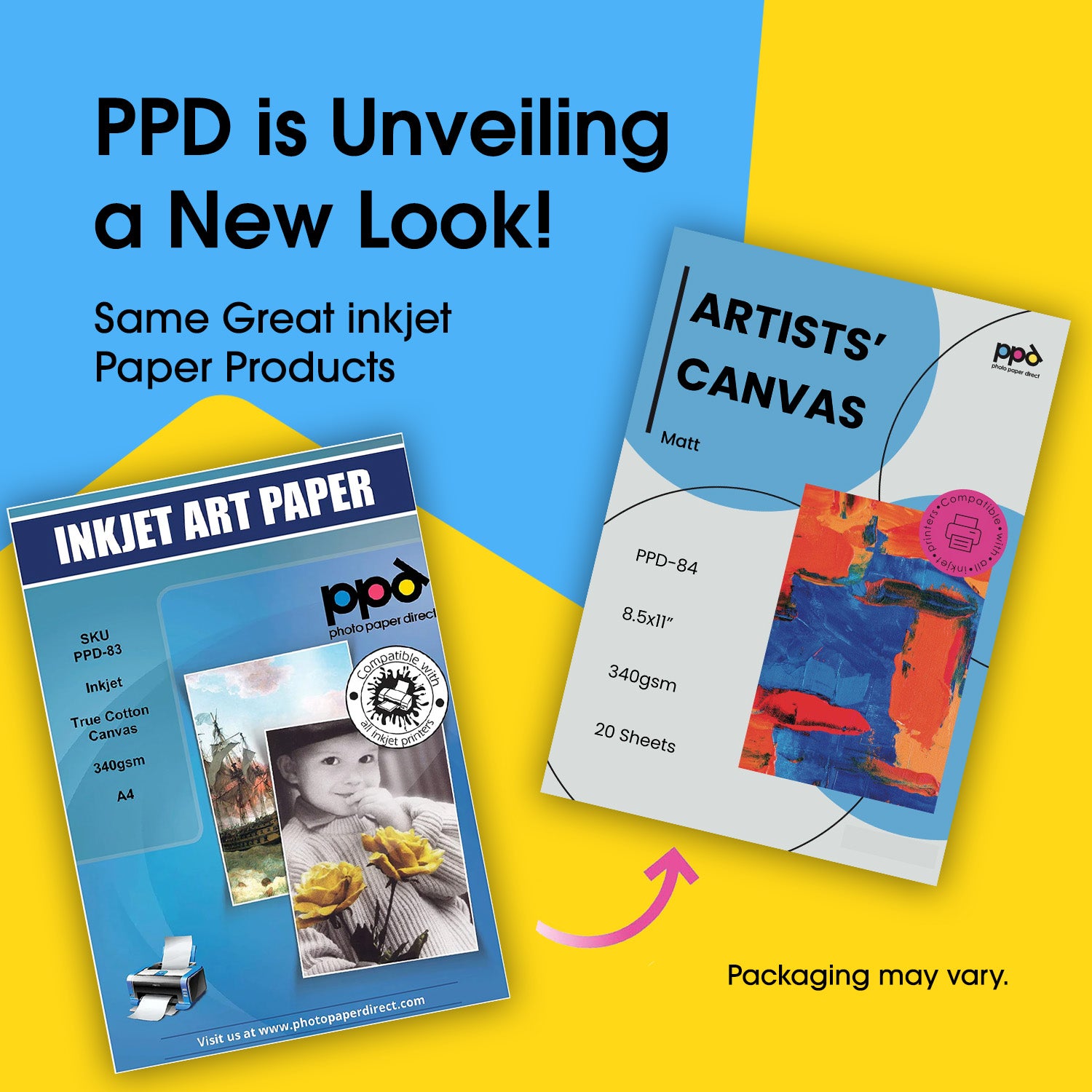 Inkjet Printable Canvas 100% Real Cotton 8.5x11" 340g 125lb 17mil PPD-83