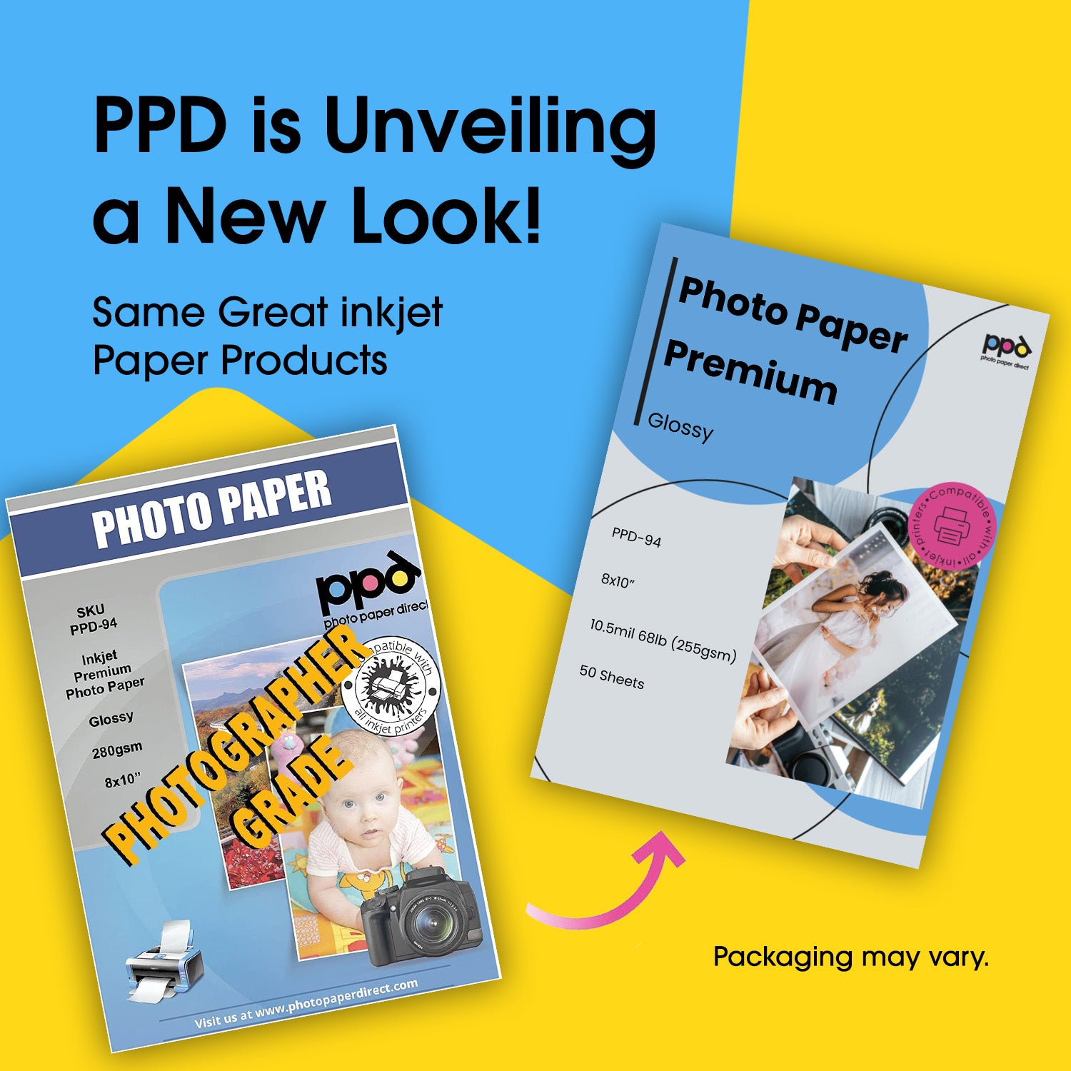 Inkjet Premium Photo Paper Glossy 68lb. 255gsm 10.5mil 8 x 10" PPD-94