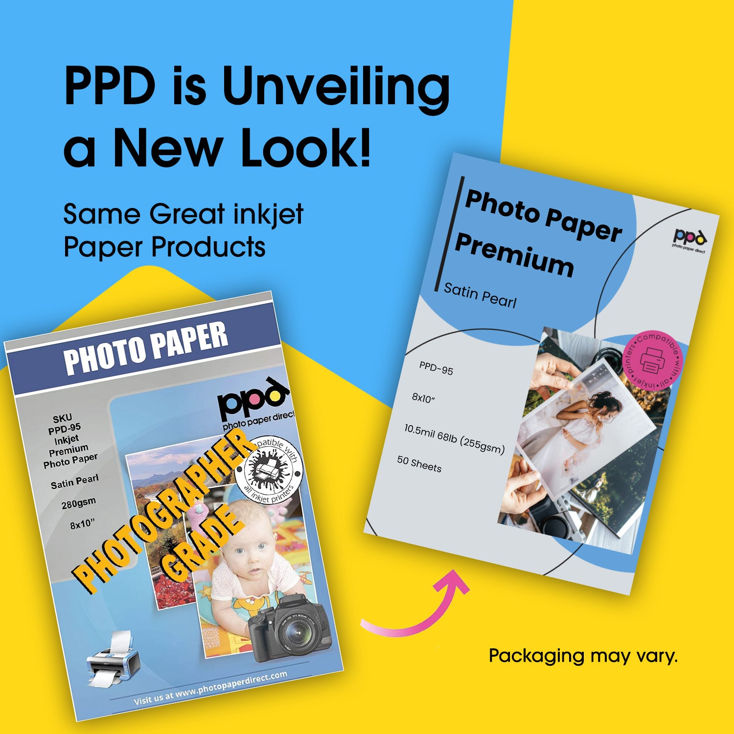 Inkjet Premium Photo Paper Satin 8 x 10" 68lb. 255gsm 10.5mil PPD-95