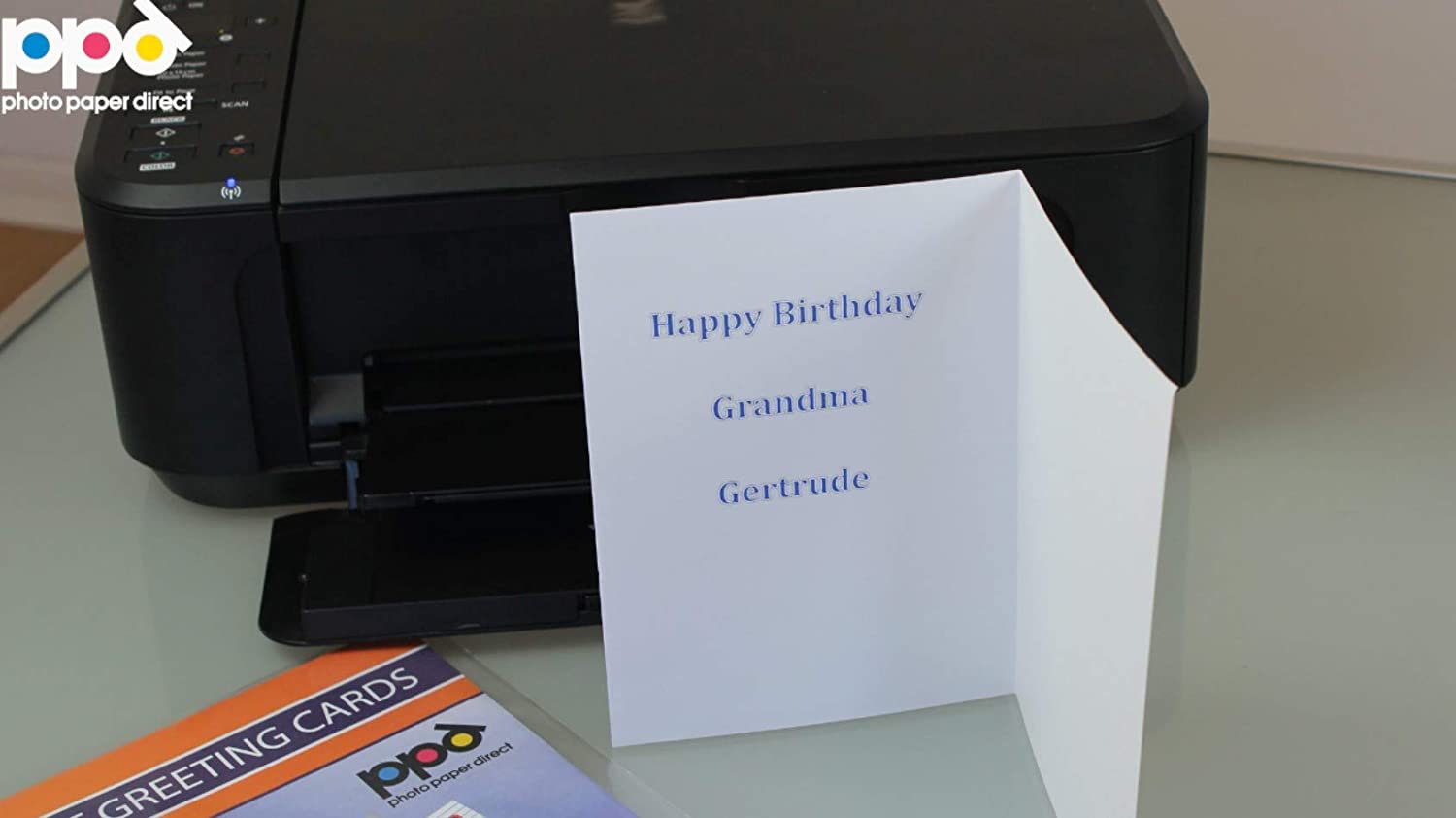 Inkjet Printable Greeting Cards Glossy Heavyweight 8.5 x 5.5" folding to 4.25 x 5.5" 240gsm PPD-50