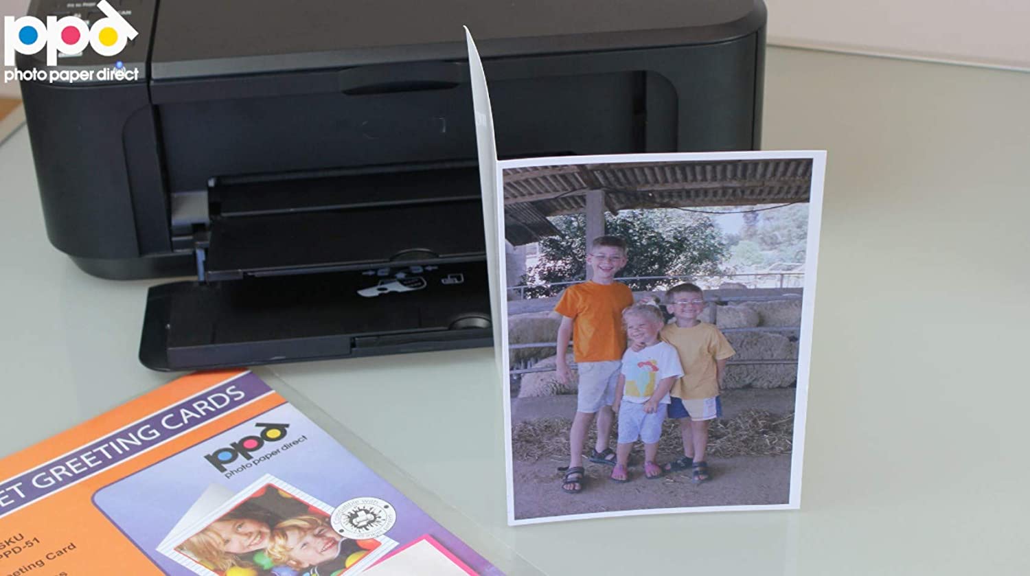Inkjet Printable Greeting Cards Glossy Heavyweight 8.5 x 5.5" folding to 4.25 x 5.5" 240gsm PPD-50