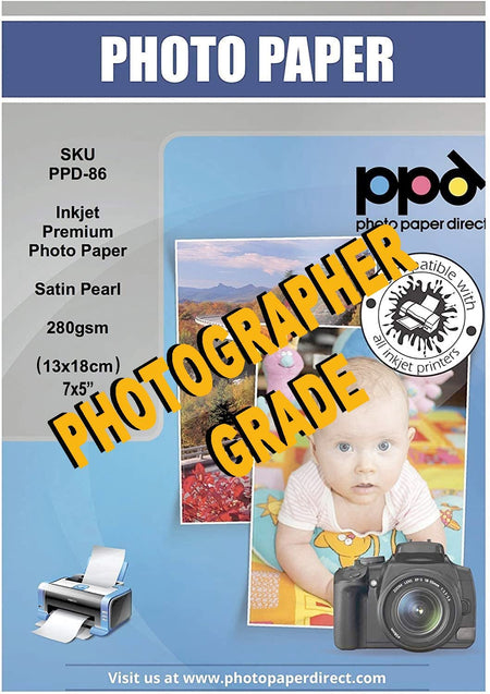 Inkjet Premium Photo Paper Satin 5 x 7" 68lb. 255gsm 10.5mil PPD-86