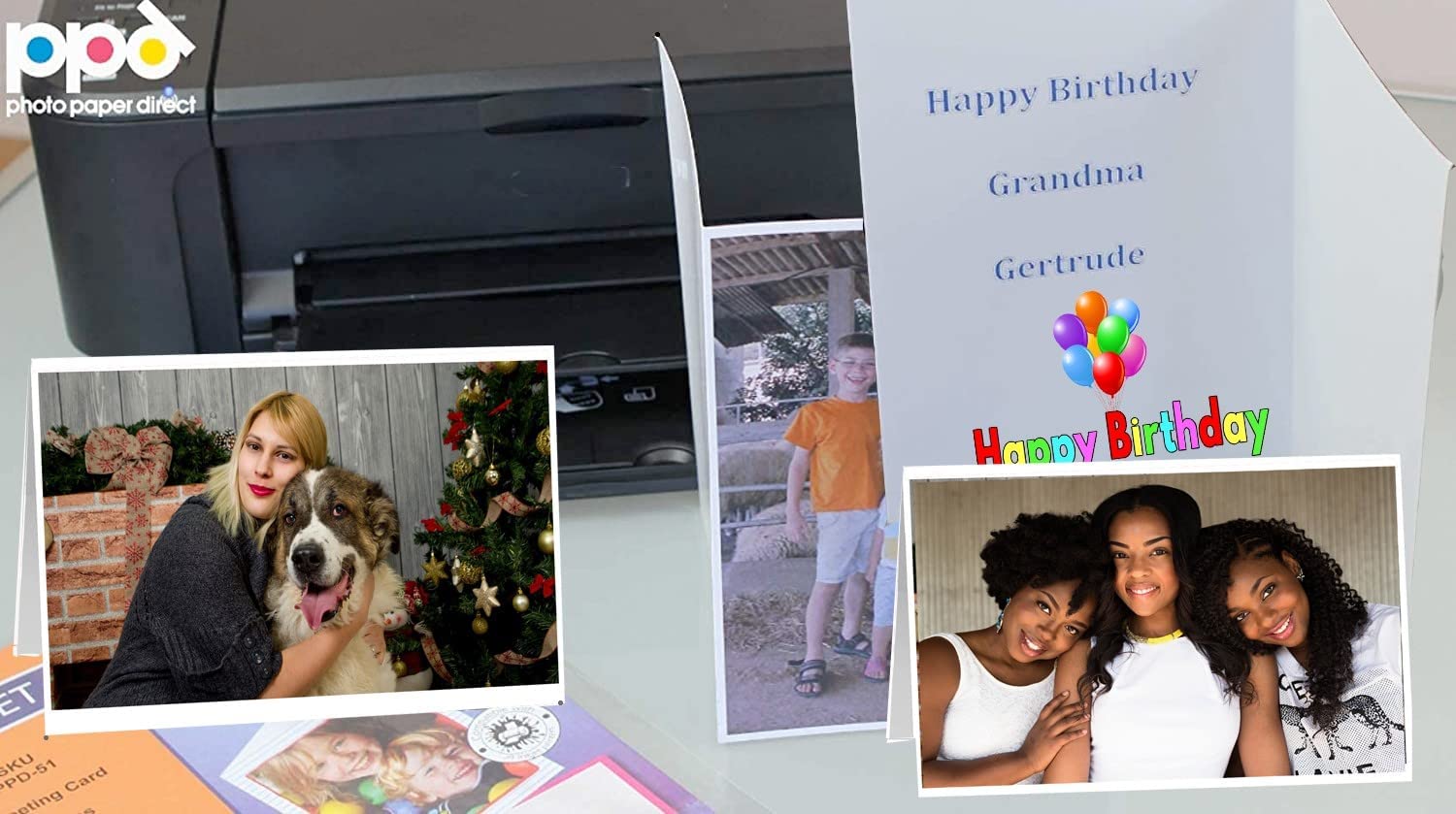 Inkjet Printable Greeting Cards Glossy Heavyweight 8.5 x 5.5" folding to 4.25 x 5.5" 240gsm PPD-50