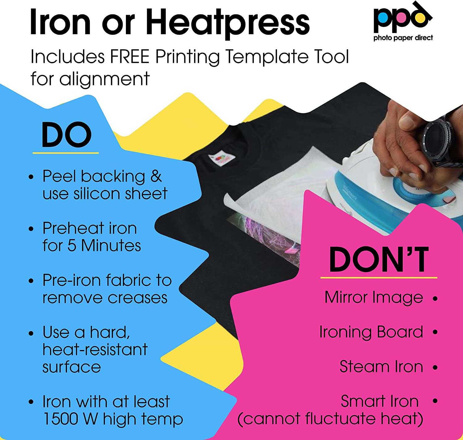 PPD Inkjet Iron-On Dark Transfer Paper 8.5 x 11" PPD-4