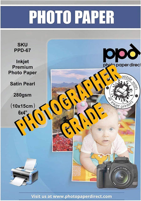 Inkjet Premium Photo Paper Satin 4 x 6" 68lb 255gsm 10.5mil PPD-67