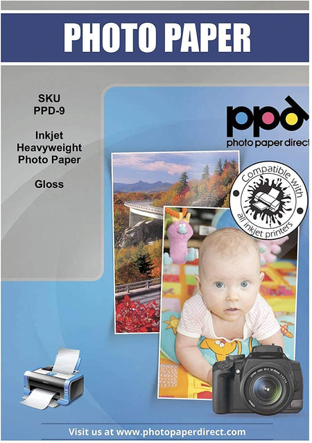 Inkjet Heavyweight Photo Paper Glossy 64lb. 240gsm 10.9mil 11 x 17" PPD-9