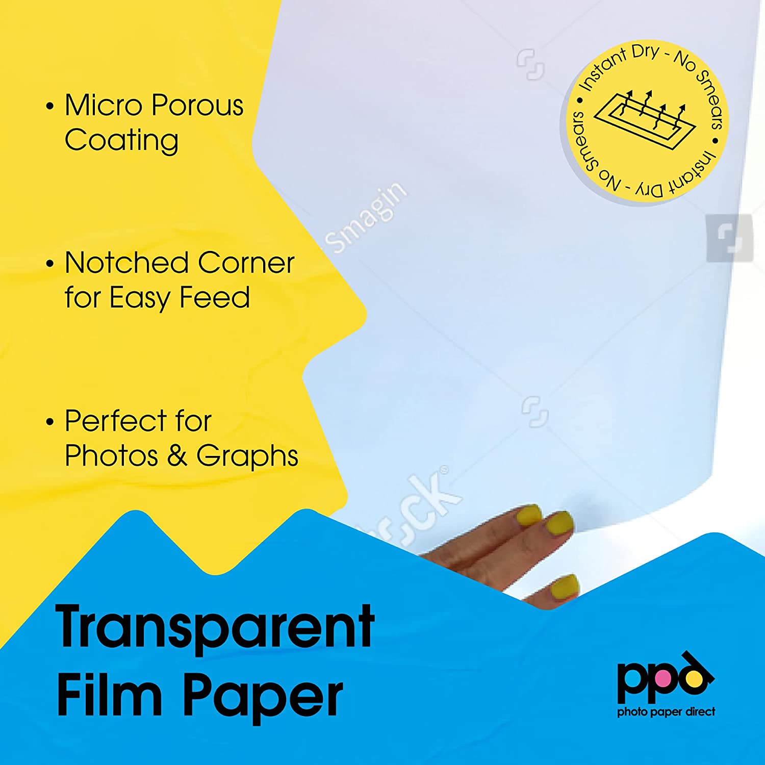 PPD Premium Inkjet Transparency Film (Overhead Projector Film) 150 Micron  Thick 8.5x11 X 50 Sheets - Instant Dry PPD-34-50