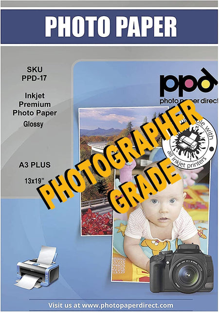Inkjet Premium Photo Paper Glossy 72lbs. 280gsm 11.8mil 13 x 19'' PPD-17
