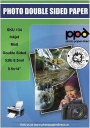 PPD Inkjet Heavyweight Matt Paper Double Sided 53lb. 210gsm 9mil 8.5 x 14" PPD-134