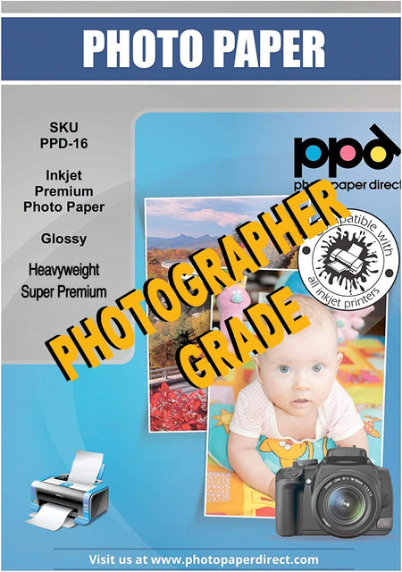 Inkjet Premium Photo Paper Glossy 68lbs. 255gsm 10.5mil 11 x 17'' PPD-16