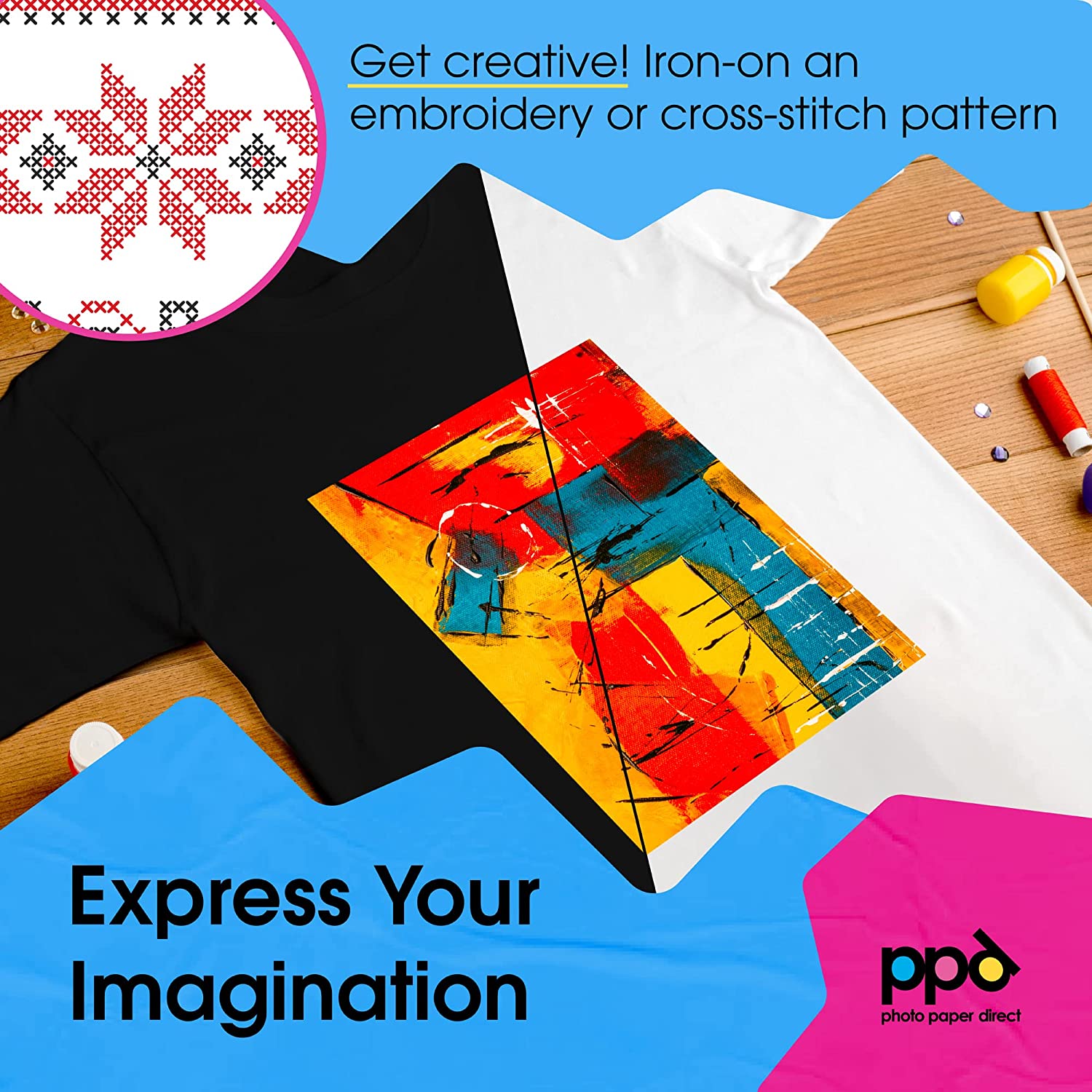 Inkjet Iron-On Mixed Light and Dark Transfer Paper 8.5 x 11" Pack of 40 Sheets PPD-5