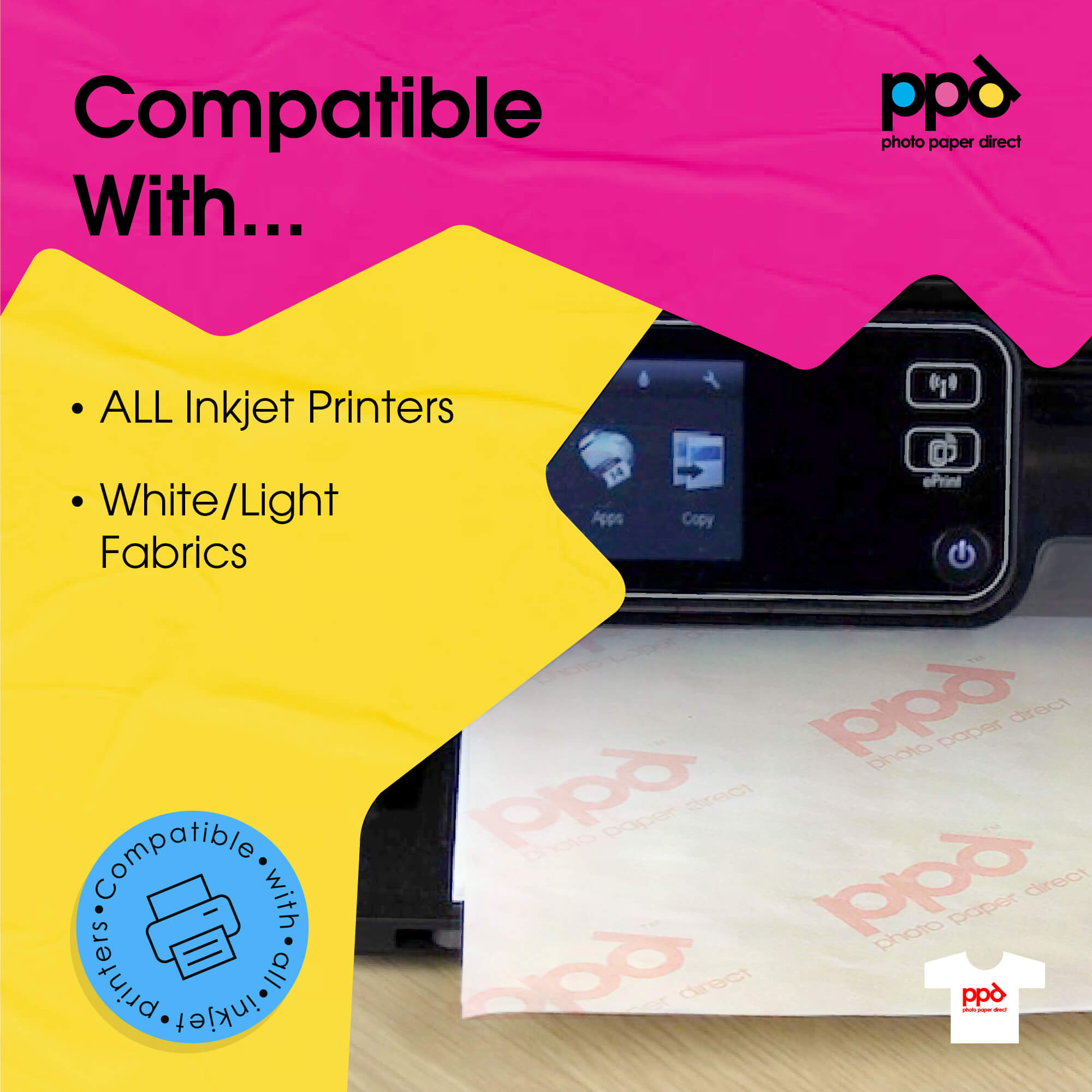 Inkjet Iron-On Light Transfer Paper 8.5 x 11" PPD-1