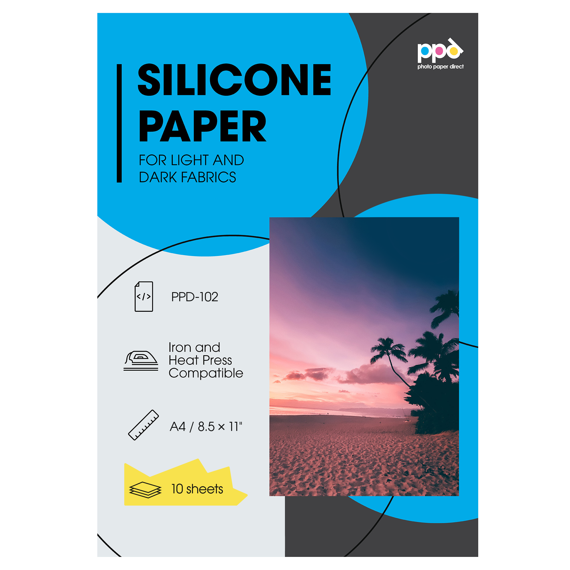 PPD Silicone Papers for T Shirt Transfer Iron or Heat Press A4 PPD-102 10 Sheets